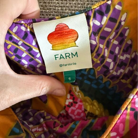 FARM RIO Beaded Macaws Cotton Midi Dress In Multi S NWOT - Picture 8 of 13